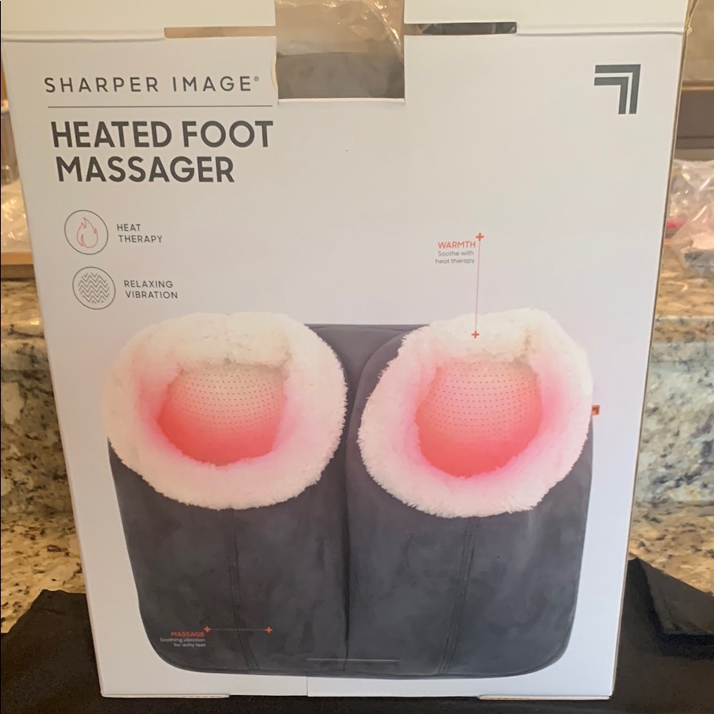 Sharper Image Cozy Gray and Pink Foot Warmer